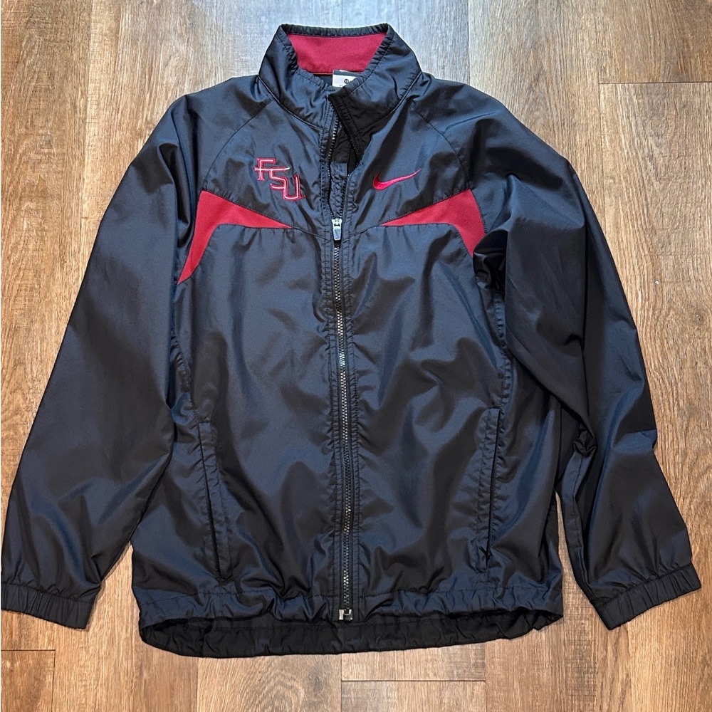 Nike Florida State Seminoles FSU Windbreaker Jacket Black Garnet XS Made in USA